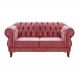 Sofá Chesterfield 2 Lugares Duquesa Vintage Retrô Capitonê Suede Rosa