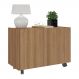 Mesa de Cabeceira com Rodízios 2 Portas Multimóveis MP4131 Rustic