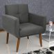 Poltrona Decorativa para Sala Lages Suede Cinza