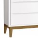 Jogo de Quarto Infantil Guarda Roupa 3 Portas e Cômoda 3 Gavetas Branco Fosco Classic com Pés Amadeirado - Reller Móveis
