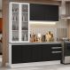Armário de Cozinha Completa 190cm Branco/Preto Glamy Madesa 05