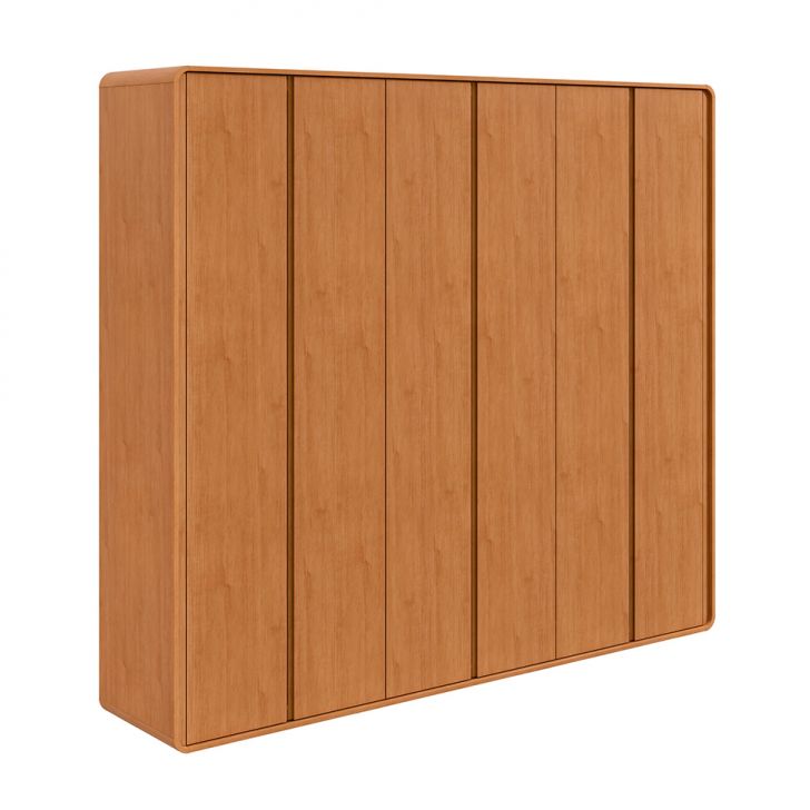 Guarda-roupa Casal Loop Sem Pés 6 Portas 6 Gavetas Amêndoa