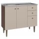 Balcão Gabinete com Pia 3 Portas e 2 Gavetas 105cm Rustic/Crema Gourmet Madesa