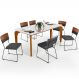 Mesa Capri 160 OffWhite 6 Cadeiras Allana B05 Faixa Couríssimo Camel Linho Cinza Escuro - Lyam Decor
