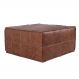 Puff Decorativo Freddie 80x80 Couro Mel G34 - Gran Belo