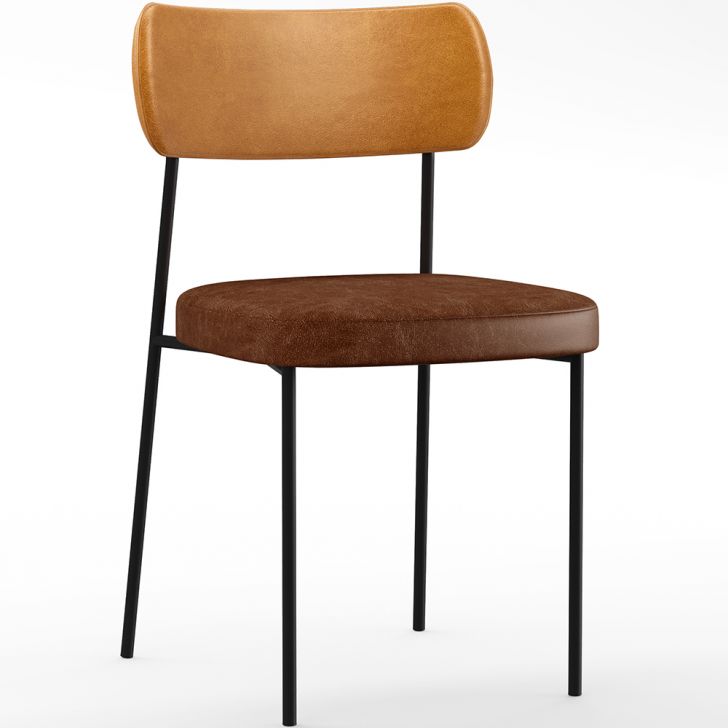 Cadeira Para Cozinha Sala De Jantar Melina L02 Couríssimo Whisky Couríssimo Marrom - Lyam Decor