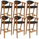 Kit 06 Banquetas Alta Para Cozinha Bancada Bar Sala de Jantar Fixa Cecília L02 Suede Preto - Lyam
