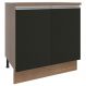 Balcão Armário de Cozinha 80 cm 2 Portas Rustic/Preto Glamy Madesa