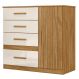 Comoda Venus 4 Gavetas 1 Porta 98 cm Freijo Off White Friso Moval