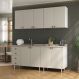 Cozinha Compacta Maranello 100% MDF 9 Portas 4 Gavetas Bege