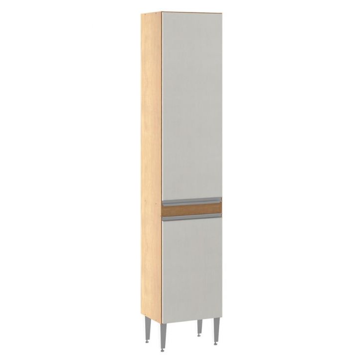 Armário para Cozinha com 2 Portas 40x202 Cm Paneleiro MDP Branco Avelã 0466