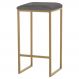 Banqueta Decorativa Billie Base Gold Veludo Cinza G41 - Gran Belo
