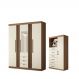 Kit Guarda Roupa Espelho e Multi Uso Veronica Jatoba Areia
