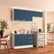 Image of Cozinha Completa com Tampo e Rodapé Amara 6 Portas 3 Gavetas Azul e Branca MO895CL28PYPMOB