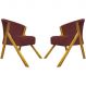 Kit 2 Poltronas Decorativa Para Sala Recepção You Suede Bordô Braça Amadeirada