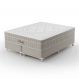 Cama Box King Royale com Colchão King Molas Ensacadas Bege e Branca