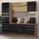 Armário de Cozinha Completa 240cm Rustic/Preto Lux Madesa 08