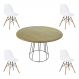 Conjunto Mesa de Jantar com 4 Cadeiras Garabit/Telaio Branco/Castanho G04 - Gran Belo