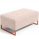 Puff Decorativo Sala De Estar Cléo 90cm Base De Ferro Cobre W01 Suede Bege - Lyam Decor