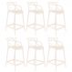 Kit 6 banquetas médias bancada cozinha Masters Allegra 66 cm Creme