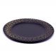 Sousplat Para Prato De Mesa Decorativo Preto Com Flores Em Dourado 33 cm - D'Rossi