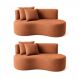 Kit 02 Sofá Decorativo Curvo Orgânico Nature Gaia Boucle Terracota - Montanaris Decor