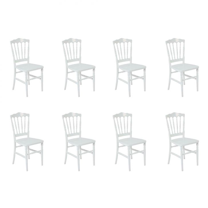 Conjunto com 8 Cadeiras Dior Resina Branco