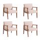 Conjunto com 4 Poltronas New Julia Bege e Nogueira