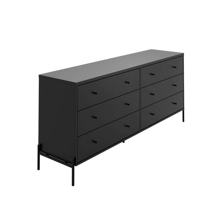 Cômoda Jasper 6 Gavetas Preta