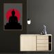 Quadro Silhueta Buda Meditando 100x70 Caixa Marrom