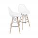 KIT 2 BANQUETAS 6618 PP BRANCA BASE MADEIRA