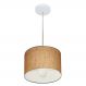 Pendente Cilíndrico Md-4201 Cúpula em Tecido 25x25cm Palha - Bivolt