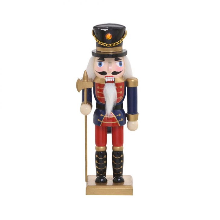 Enfeite Natalino Espressione Soldado Branco e Azul 17 cm