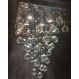 Lustre de Cristais Inox Espelhado para Sala de Jantar, Sala de Estar, Escritório e Quarto 45 cm