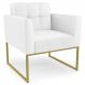 Poltrona Decorativa Base Industrial Dourado Ana Sintético Branco - Ibiza