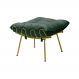 Puff Decorativo Sala de Estar Abel Pés Dourado Suede Verde G41 - Gran Belo