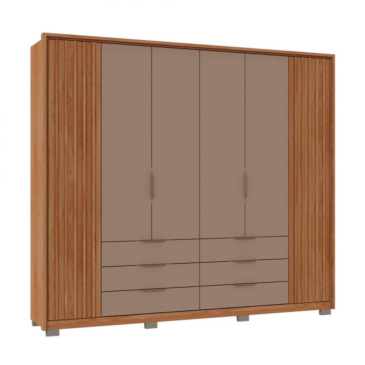 Image of Guarda-roupa Casal Maximus 6 Portas 6 Gavetas Buriti E Fendi PLA-MO895CL18WKBMOB