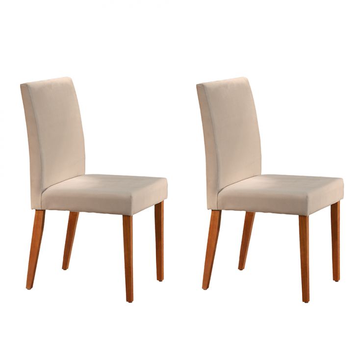 Conjunto com 2 Cadeiras de Jantar Tália II Creme