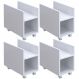 Kit 04 Suportes Para Cpu E Nobreak Com Rodízios Guide L03 Branco - Lyam Decor