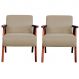 Kit 2 Poltronas para Sala e Escritório Decorativas Oceania Veludo Bege