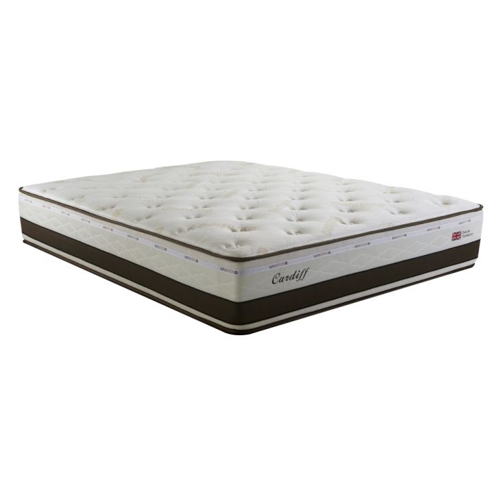 Colchão Casal Cardiff Mola Maxspring (30x138x188) Branco E Marrom