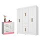 Conjunto Quarto Guarda Roupa e Comoda Terni Branco