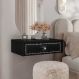 Penteadeira Suspensa Strass 1 Gaveta Preto 50 cm