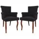Kit 02 Cadeiras Sala de Jantar Belford Pés Madeira Veludo Preto G48 - Gran Belo