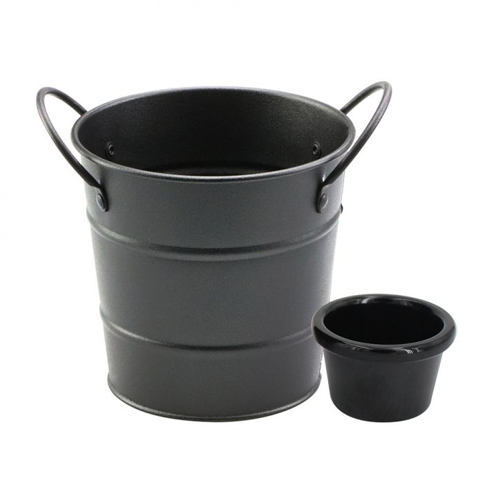 Cesta com Molheira Fry Preta 11 cm