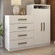 Cômoda Áurea 2 Portas 4 Gavetas 1,20 m - Comoda para Quarto - Demobile