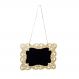 Placa Decorativa Lousa de Madeira Arabesco Flor P/ Pendurar 11x15x1 cm - D'Rossi