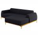 Sofá 230cm 4 Lugares com Chaise Direito Pés Gold Molino D-465 Linho Chumbo - Domi