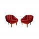 Kit 02 Poltronas Decorativa Sala Estar Recepção Marcela Veludo Vermelho - Montanaris Decor