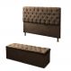 Cabeceira Mais Calçadeira Baú King 195cm Para Cama Box Sofia Suede Marrom - DS Estofados